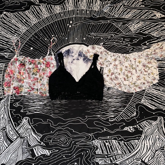 Other - Set of three women’s lounge bras lingerie floral set size XL